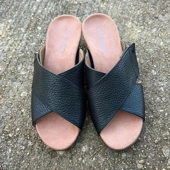 Vionic Leticia Black Leather Lizard Criss Cross Sandal Arch Wedge Women’s Sz 6 - Picture 1 of 8